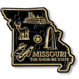 Missouri Small State Magnet by Classic Magnets, 2.2" x 1.9", Collectible 3D Rubber Vintage-Style Souvenirs and Gifts Made in The USA