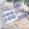 48Pcs Blue Press on Nails Medium Square & Press on