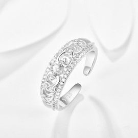 KINGWHYTE April Birthstone Rings for Womens 925 Sterling Silver Celtic Knot Birthstone Ring Promise Engagement Jewellry Birthday Gifts for Women Girls