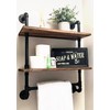 Industrial Pipe Bathroom Shelf,Rustic Wood Wall Mount Shelf with Towel