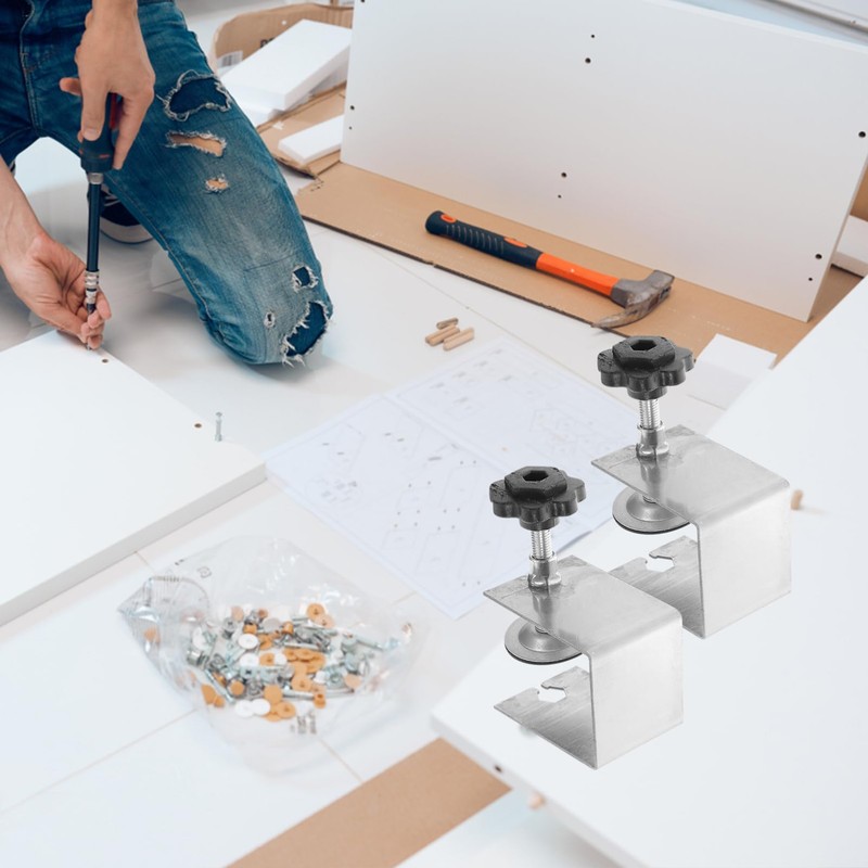 Outanaya 4pcs Fixing Clips Cabinet Hardware Installation Tool C Clamp