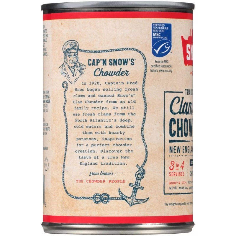 Snow's Snows Traditional Chowder Clam New England Style CONDENSED (3