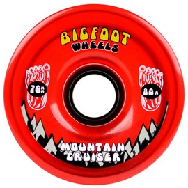 Bigfoot Longboard Wheels 76mm 80A SHR Mountain Cruisers Translucent Red