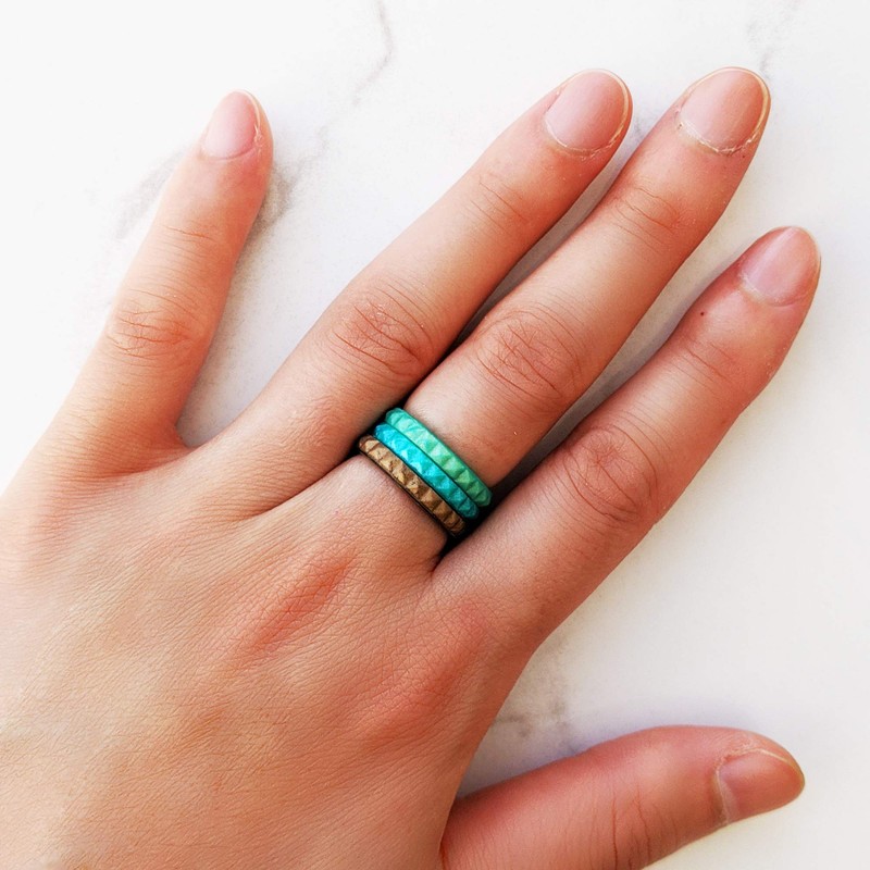 Knot Theory Turquoise Thin Stackable Silicone Ring - 2mm Slim