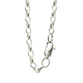 ANTOMUS® Solid Sterling Silver Oval Link Belcher chain Made in England 24 inch