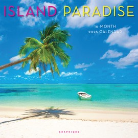 Graphique 2026 Island Paradise Wall Calendar | 12” x 12” | Thick Paper | Home & Office Organizer | Large Monthly Grid | 3 Languages & Marked Holidays | 4 Month Preview Page for 2027