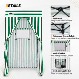 EAGLE PEAK Flex Compact 4x4 Pop-up Canopy Changing Room, Portable Privacy Dressing Room for Indoor Fashion Photoshoots, Camping, or Pool, White/Green