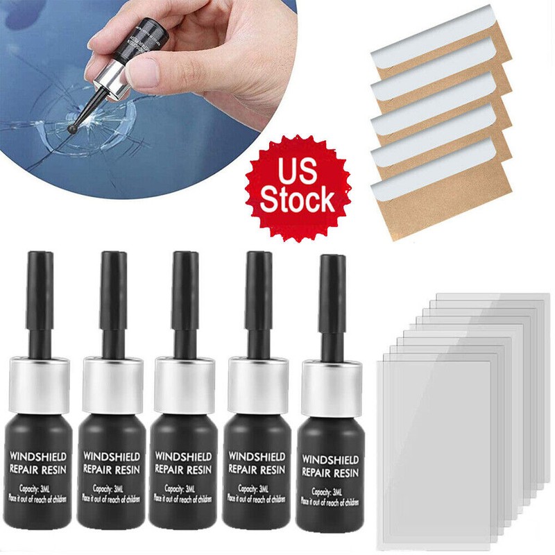 5x Auto Glass Nano Repair Kit Fluid Fix Car Windshield