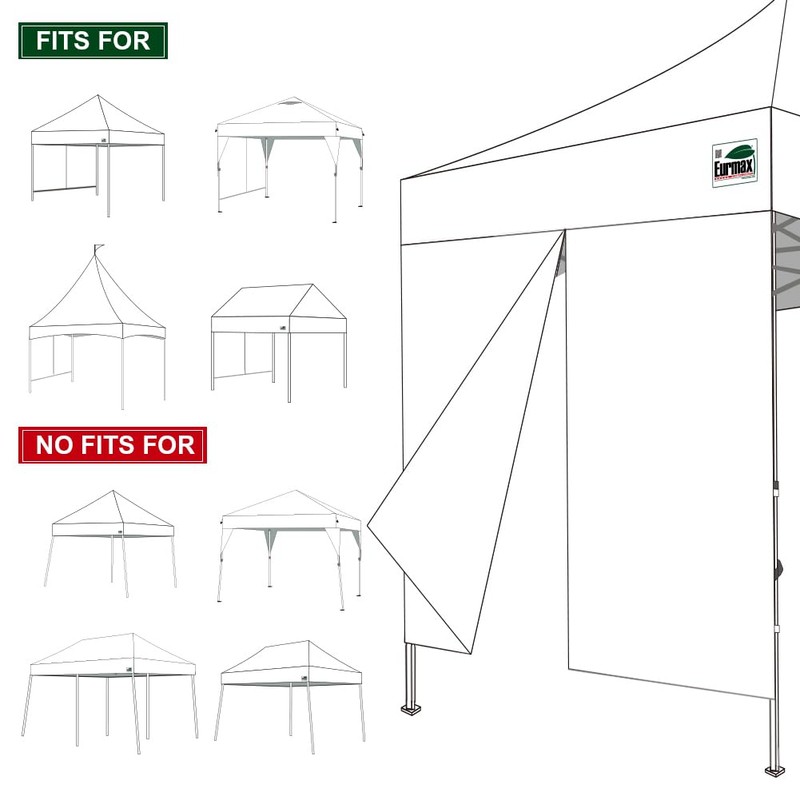 Eurmax USA Instant Canopy SunWall Canopy Middle Zipper Wall for