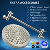Nuodan High Pressure Rain Shower Head with 11'' Extension Arm