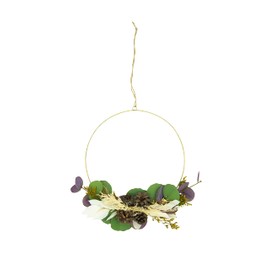 HEITMANN DECO Wreath with Artificial Leaves and Cones - Green/Brown/Beige - Approx. 28 x 28 cm