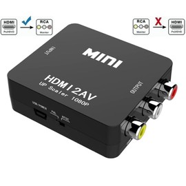 APICH Adaptador HDMI a RCA AV, Convertidor HDMI a RCA AV (Negro)