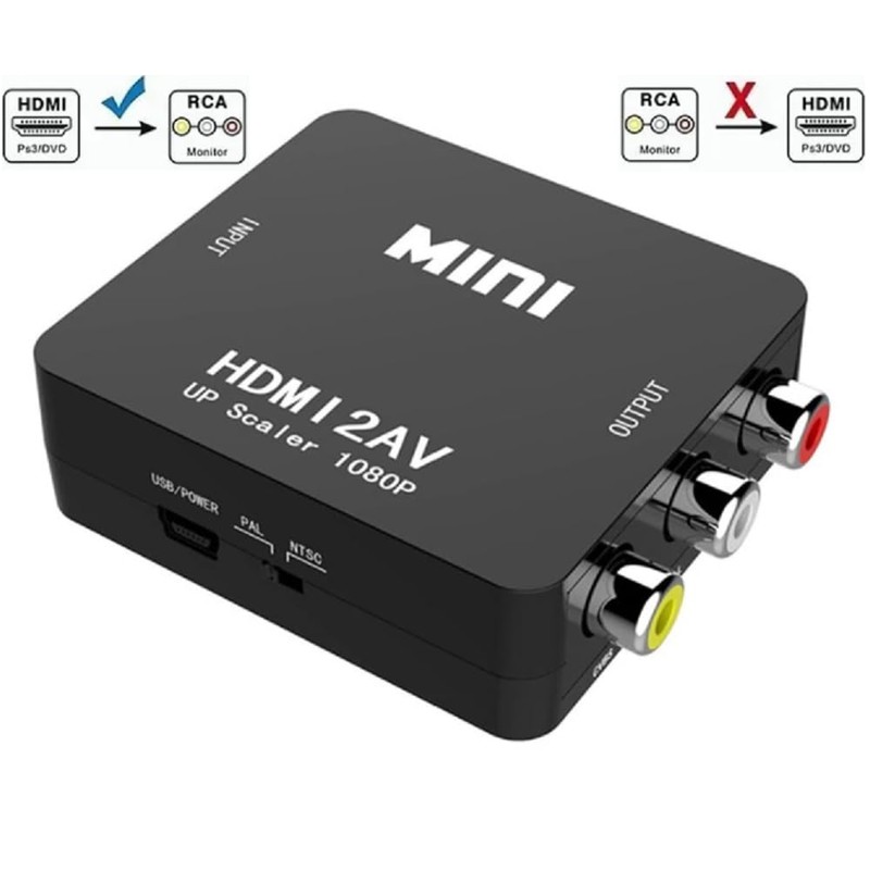APICH Adaptador HDMI a RCA AV, Convertidor HDMI a RCA