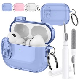 ZCGOINGTECH 2en1 Funda para AirPods 4 2024 y Limpiador,Protector para Airpods 4 Case,Material de TPU con Magnético Expulsión Automática y Cierre de Seguridad