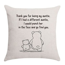 Aunt Aunty Auntie Gifts from Niece Nephew Cushion Cover Throw Pillow Cover for Auntie Birthday Gifts Thanksgiving Gifts (thank you for being my auntie)