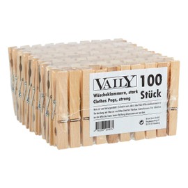 Pack of 100 wooden clothes pegs (2 x pack of 50)