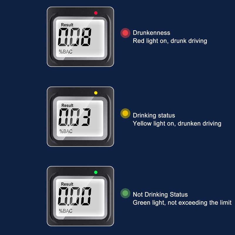 Portable Alcohol Tester Professional High Accuracy Sensitive LCD Digital Display