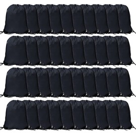 CODOBON - Mochila con cordón a granel, bolsa de poliéster para gimnasio y deporte, Negro -, Classic