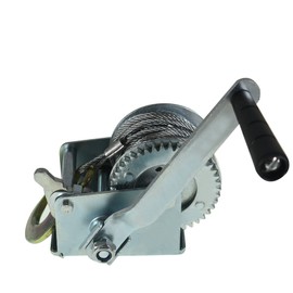 TINVHY 800 lbs Hand Crank Winch with Brake Come-Along Heavy Duty Steel Cable for Boat, Trailer, ATV or Deer Feeder