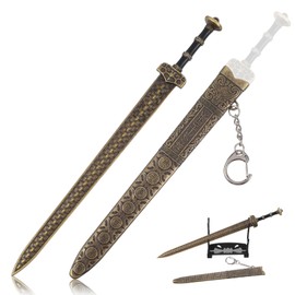 MBAIYO Vintage Sword Letter Opener with Sheath and Display Stand, Vintage Decorative Letter Opener Sword Decorative Envelope Slitter Mail Openers Tool for Office Desk Decor