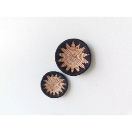 VictoryWickerDecor 1:12 dollhouse miniature boho black wall decor set of 2