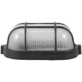 HOLIDYOYO Sauna Room Lamp, Anti-high Temperature Oval Round Lamp Waterproof Grid Bulkhead Ceiling Light