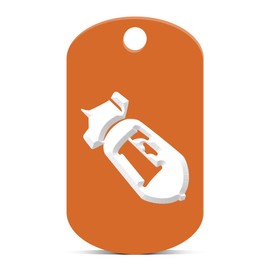 fagraphix F Bombs Keychain GI Dog Tag Engraved JDM Euro Bomb v2 Orange