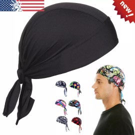 Unbranded Durag Cooling Sweat Wicking Head Wrap Helmet Liner Skull Cap Breathable Do Rags - E