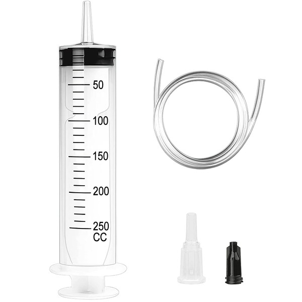 Large Syringe 250 ml, Plastic Syringe Reusable Liquid Syringe with