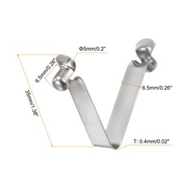 sourcing map 16pcs Double Button Kayak Paddle Snap Spring Clip 5x6.5x35mm 65Mn Spring Steel V-Shaped Hollow Lift Telescopic Locking Tube Pole Clips for Tent Umbrella Camping