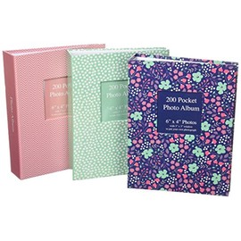 Tallon 6x4 Designer Photo Album with 200 Pockets (Random design cover will be selected).