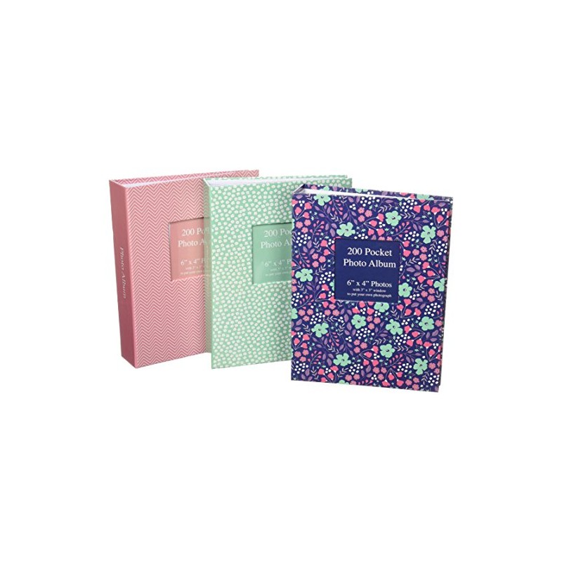 Tallon 6x4 Designer Photo Album with 200 Pockets (Random design