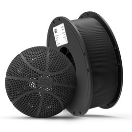 BIQU PLA-HR Flexible 3D Printer Filament Specifically for Printing Airless Basketballs, 1.75mm 1KG Spool (2.2lbs), Flexi Tough Filament Compatible with Most FDM 3D Printer (Black)