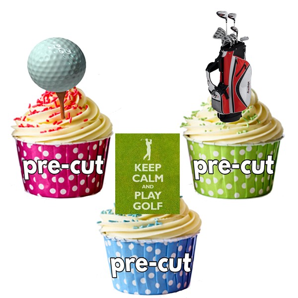 Set of 12 golf balls Keep Calm multicoloured card made
