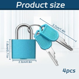 4Pcs Suitcase Locks with Keys, Zinc Alloy Luggage Locks, Durable Suitcase Padlock, Small Padlock, Padlock for Suitcase for Outdoor Travel Luggage, School, Gym Backpack Locker, Etc.