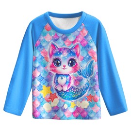 LQSZ Girls 3 Piece Long Sleeve Swimsuit Rash Guard Sets Butterflies UPF 50+ Cover Up Skirts Kids Bathing Suit Beach Cute Swimwear