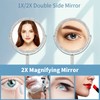 KEYPOWER Bling Rhinestone Makeup Vanity Mirror Round with Stand Double