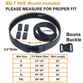 TAFTACFR Duty Belt for Law Enforcement Utility Security Military Police 2.0" Tactical Patrol Belt Set, Basketweave, X-Large