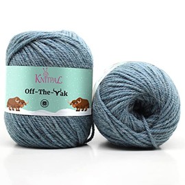 KnitPal Off-The-Yak Wool Yarn for Crocheting, 25% Yak, 50% Wool, 25% Acrylic - Wool Acrylic Blend Yarn - Aran Yarn/Heavy Worsted Wool Yarn 4 Weight - 3 Skeins, 360yds/300g (Olympic Blue)