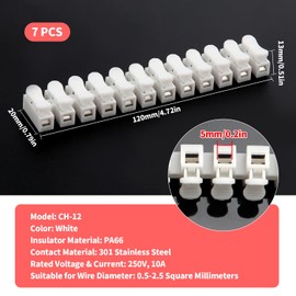 YIXISI 7 pieces fast cable for connecting, 12 pins cable plug, CH12 spring connector, for LED strip light wire connection