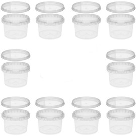 10 x Plastic Jars with Lid 280 ml BPA-Free Food Safe Includes 1 Scoop