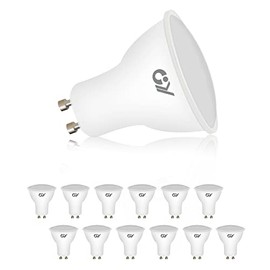 GY GY GU10 LED Cool White Bulb,6W 6500K 450 Lumen Warm White Bulbs,Replaces 60W Halogen Bulbs,Beam Angle 120 Reflector Bulbs Non Dimmable Bulbs,12 PCS