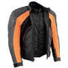 NexGen SH2153 Men's Black and Orange CE Armored Motorcycle Textile