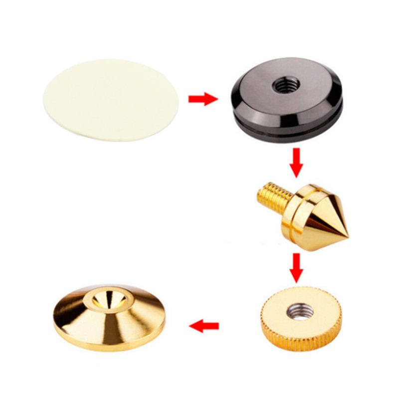 Speaker Spike Pad Kit Wide Application Shock Absorbing Zinc Alloy