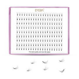 EMEDA 10D Volume Eyelashes, D Curl, 9 Lines, Prefabricated Volume Fan, 0.07 mm, 9 mm-14 mm, Eyelash Extension, Russian Cluster Volume Eyelashes (10D 12 mm)