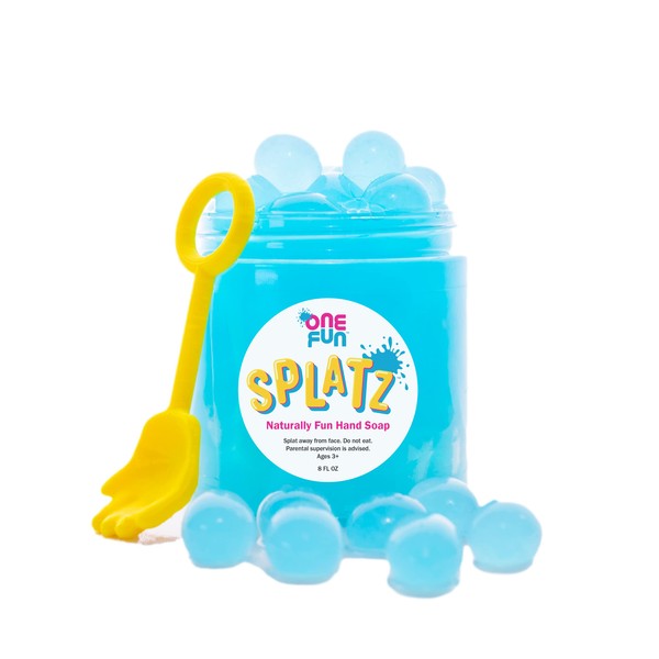 SPLATZ - Jabón de manos natural y divertido para niños, color turquesa con un ligero aroma cítrico, 8 onzas/60 lavado de manos