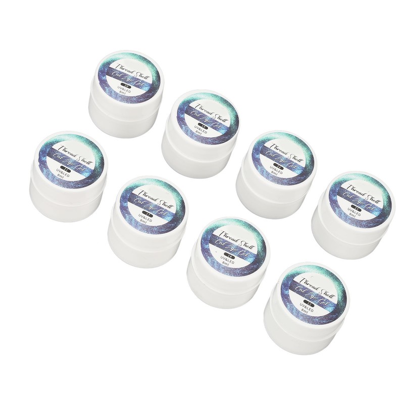 Holographic Nail Polish Set 8 Colors Glitter Smoothing Texture Nail