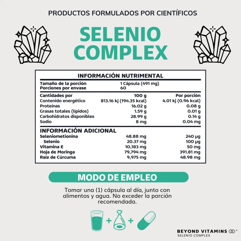 Selenio | Seleniometionina 240mcg Fortalecido Con Vitamina E, Moringa Y