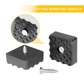 Cutting Board Feet, Rubber Feet for Cutting Board, Cutting Board Feet Non Slip, 20 Pack, 1.2" L x 1.2" W x 0.4" H, Black