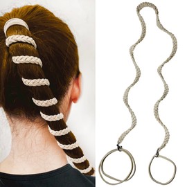 Blonde Elastic Spiral Hair Ties for Long Thick Curly Hair, 34" Soft Ponytail Holders Braided Pony Tails Wrap Hair Tie for Women Girls Stretchy Hair Bands for Swimming Beach Workout Bike GYM- Single